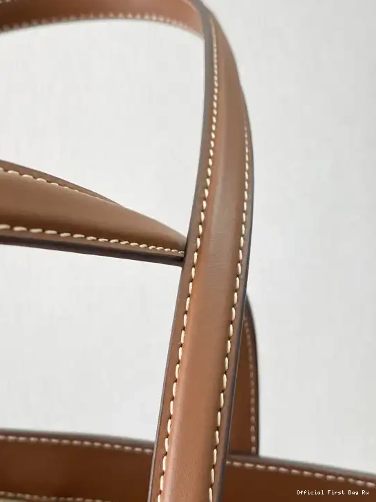 Official First Bag Ru Leather Tote Medium BURBERRY Motif Monogram 0506